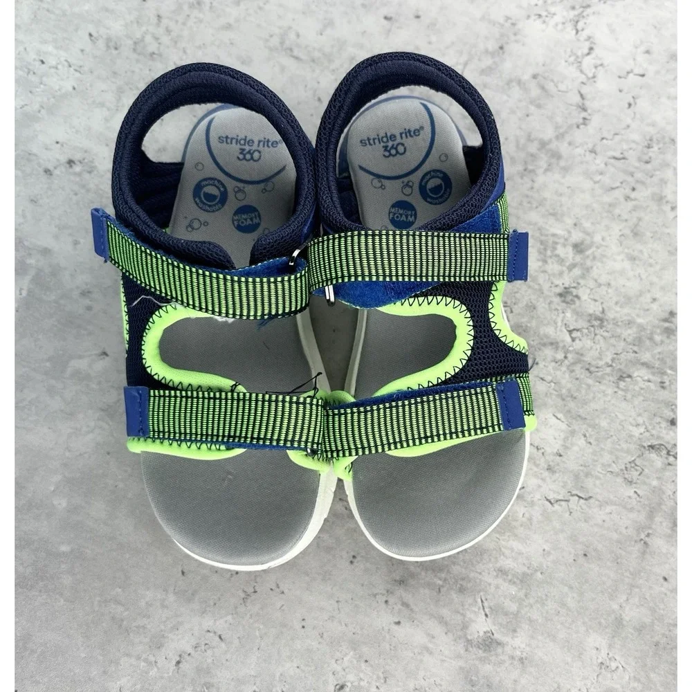 Stride Rite 360 Vinnie Boy's Size 11 M Sandals Blue Green Washable Worn Once